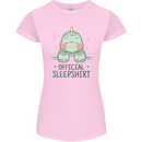 T-Rex Official Sleepshirt Sleeping Dinosaur Womens Petite Cut T-Shirt Light Pink