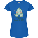 T-Rex Official Sleepshirt Sleeping Dinosaur Womens Petite Cut T-Shirt Royal Blue