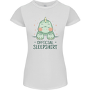 T-Rex Official Sleepshirt Sleeping Dinosaur Womens Petite Cut T-Shirt White