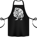 T-Rex Playing the Acoustic Guitar Music Cotton Apron 100% Organic Black