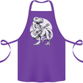 T-Rex Playing the Acoustic Guitar Music Cotton Apron 100% Organic Purple