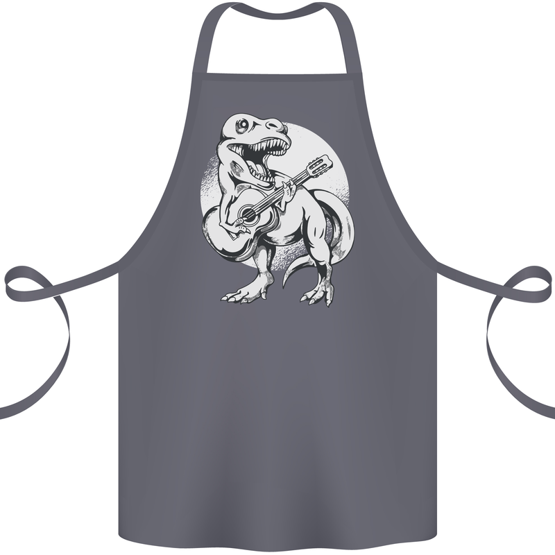 T-Rex Playing the Acoustic Guitar Music Cotton Apron 100% Organic Steel