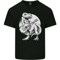 T-Rex Playing the Acoustic Guitar Music Mens Cotton T-Shirt Tee Top Black