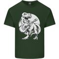 T-Rex Playing the Acoustic Guitar Music Mens Cotton T-Shirt Tee Top Forest Green