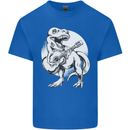 T-Rex Playing the Acoustic Guitar Music Mens Cotton T-Shirt Tee Top Royal Blue