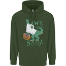 T-Rex RAWR I Mean Booo Halloween Dinosaur Mens 80% Cotton Hoodie Forest Green