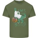 T-Rex RAWR I Mean Booo Halloween Dinosaur Mens Cotton T-Shirt Tee Top Military Green