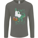 T-Rex RAWR I Mean Booo Halloween Dinosaur Mens Long Sleeve T-Shirt Charcoal