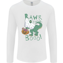 T-Rex RAWR I Mean Booo Halloween Dinosaur Mens Long Sleeve T-Shirt White