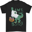T-Rex RAWR I Mean Booo Halloween Dinosaur Mens T-Shirt 100% Cotton Black