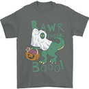 T-Rex RAWR I Mean Booo Halloween Dinosaur Mens T-Shirt 100% Cotton Charcoal
