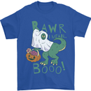 T-Rex RAWR I Mean Booo Halloween Dinosaur Mens T-Shirt 100% Cotton Royal Blue