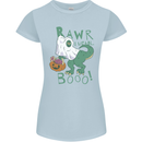 T-Rex RAWR I Mean Booo Halloween Dinosaur Womens Petite Cut T-Shirt Light Blue