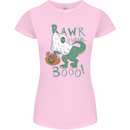 T-Rex RAWR I Mean Booo Halloween Dinosaur Womens Petite Cut T-Shirt Light Pink