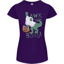 T-Rex RAWR I Mean Booo Halloween Dinosaur Womens Petite Cut T-Shirt Purple