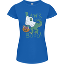 T-Rex RAWR I Mean Booo Halloween Dinosaur Womens Petite Cut T-Shirt Royal Blue
