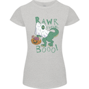 T-Rex RAWR I Mean Booo Halloween Dinosaur Womens Petite Cut T-Shirt Sports Grey