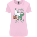 T-Rex RAWR I Mean Booo Halloween Dinosaur Womens Wider Cut T-Shirt Light Pink