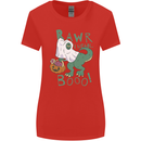 T-Rex RAWR I Mean Booo Halloween Dinosaur Womens Wider Cut T-Shirt Red