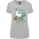 T-Rex RAWR I Mean Booo Halloween Dinosaur Womens Wider Cut T-Shirt Sports Grey