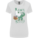T-Rex RAWR I Mean Booo Halloween Dinosaur Womens Wider Cut T-Shirt White
