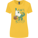T-Rex RAWR I Mean Booo Halloween Dinosaur Womens Wider Cut T-Shirt Yellow