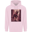 T-Rex Rampage Dinosaur Mens 80% Cotton Hoodie Light Pink