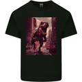 T-Rex Rampage Dinosaur Mens Cotton T-Shirt Tee Top Black