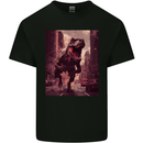T-Rex Rampage Dinosaur Mens Cotton T-Shirt Tee Top Black