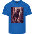 T-Rex Rampage Dinosaur Mens Cotton T-Shirt Tee Top Royal Blue