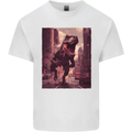 T-Rex Rampage Dinosaur Mens Cotton T-Shirt Tee Top White