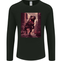 T-Rex Rampage Dinosaur Mens Long Sleeve T-Shirt Black