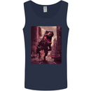 T-Rex Rampage Dinosaur Mens Vest Tank Top Navy Blue