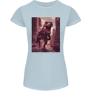 T-Rex Rampage Dinosaur Womens Petite Cut T-Shirt Light Blue