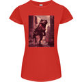 T-Rex Rampage Dinosaur Womens Petite Cut T-Shirt Red