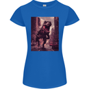 T-Rex Rampage Dinosaur Womens Petite Cut T-Shirt Royal Blue