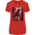 T-Rex Rampage Dinosaur Womens Wider Cut T-Shirt Red