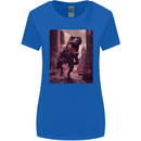 T-Rex Rampage Dinosaur Womens Wider Cut T-Shirt Royal Blue