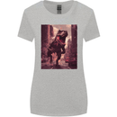 T-Rex Rampage Dinosaur Womens Wider Cut T-Shirt Sports Grey