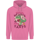 T-Rex Stealing Hearts & Blasting Farts Dinosaur Mens 80% Cotton Hoodie Azelea