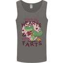T-Rex Stealing Hearts & Blasting Farts Dinosaur Mens Vest Tank Top Charcoal