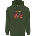 T-Rex Teacher Eat the Humans Dinosaur Funny Mens 80% Cotton Hoodie Forest Green