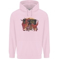 T-Rex Teacher Eat the Humans Dinosaur Funny Mens 80% Cotton Hoodie Light Pink
