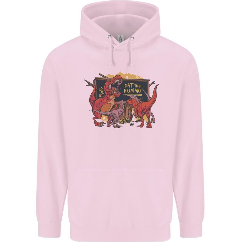 T-Rex Teacher Eat the Humans Dinosaur Funny Mens 80% Cotton Hoodie Light Pink