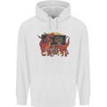 T-Rex Teacher Eat the Humans Dinosaur Funny Mens 80% Cotton Hoodie White