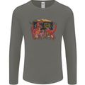 T-Rex Teacher Eat the Humans Dinosaur Funny Mens Long Sleeve T-Shirt Charcoal