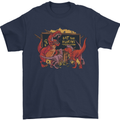 T-Rex Teacher Eat the Humans Dinosaur Funny Mens T-Shirt 100% Cotton Navy Blue