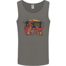 T-Rex Teacher Eat the Humans Dinosaur Funny Mens Vest Tank Top Charcoal