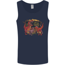 T-Rex Teacher Eat the Humans Dinosaur Funny Mens Vest Tank Top Navy Blue