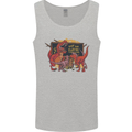 T-Rex Teacher Eat the Humans Dinosaur Funny Mens Vest Tank Top Sports Grey